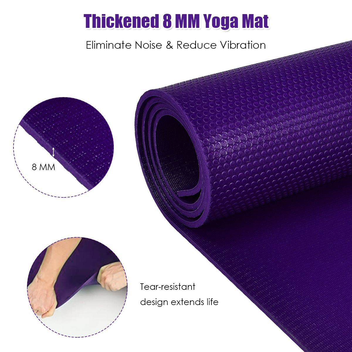 182 cm Thick Yoga Mat with Double-Sided Non-Slip Surface
