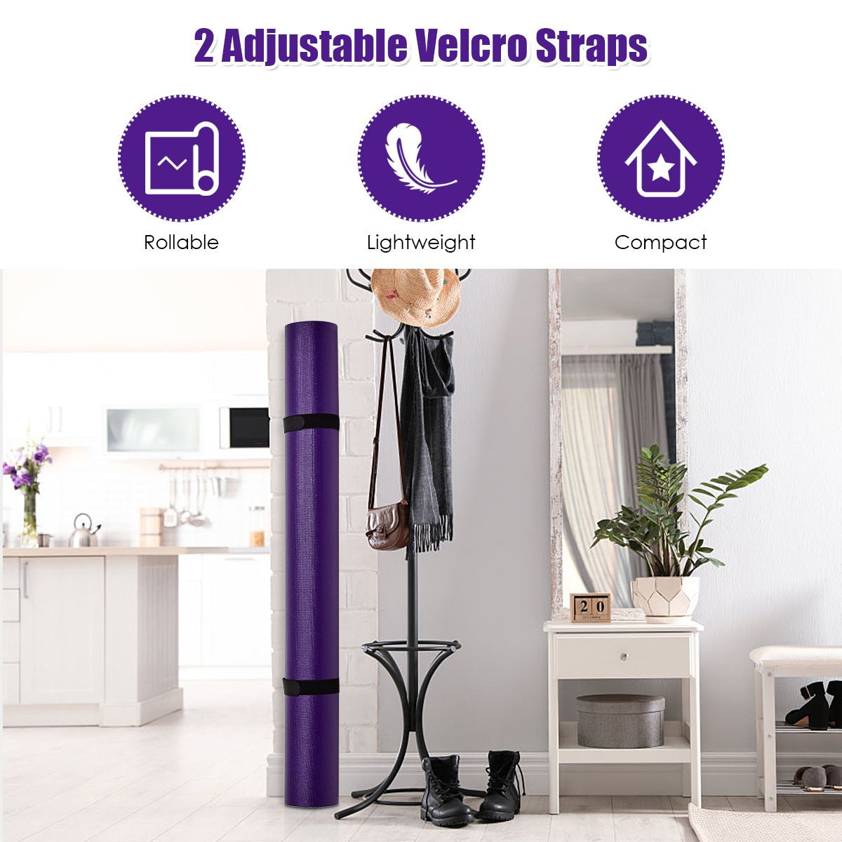 182 cm Thick Yoga Mat with Double-Sided Non-Slip Surface