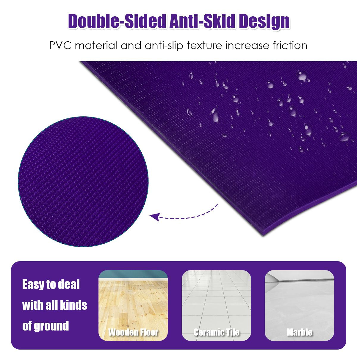 182 cm Thick Yoga Mat with Double-Sided Non-Slip Surface