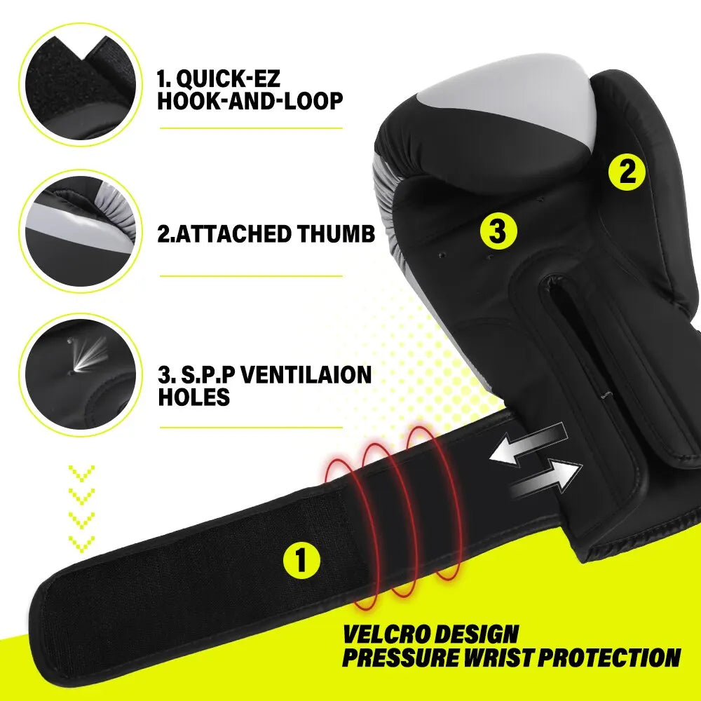 Professional 12oz Boxing Training Gloves for Adults - Muay Thai and Sanda Fighting Gloves for Men and Women - Ideal Gift for Boys