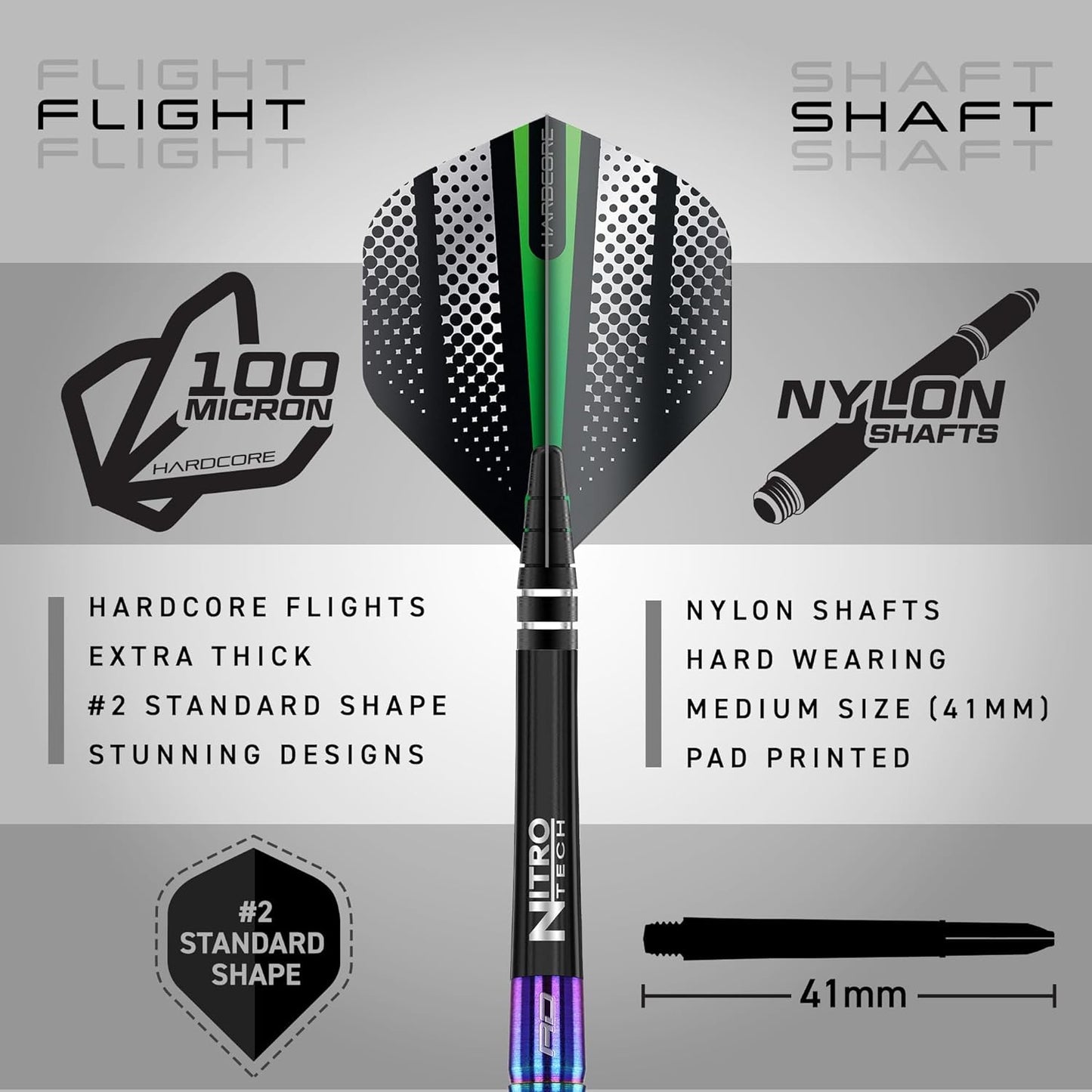 Razor Edge Spectron - Tungsten Professional Steel Darts Set with Flights and Shafts - Available in 20G, 22G, 23G, 24G, 26G