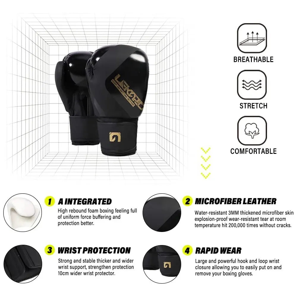 Professional 12oz Boxing Training Gloves for Adults - Muay Thai and Sanda Fighting Gloves for Men and Women - Ideal Gift for Boys